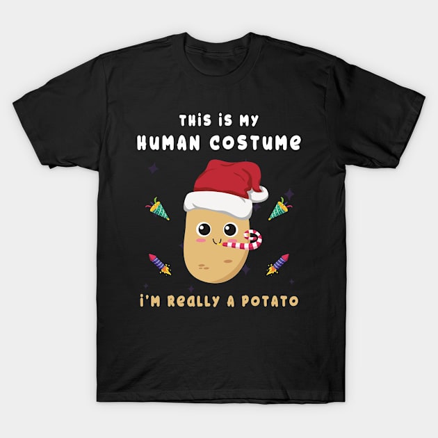 Funny Potato T-Shirt This Is My Human Costume Man Women Kids T-Shirt by kaza191